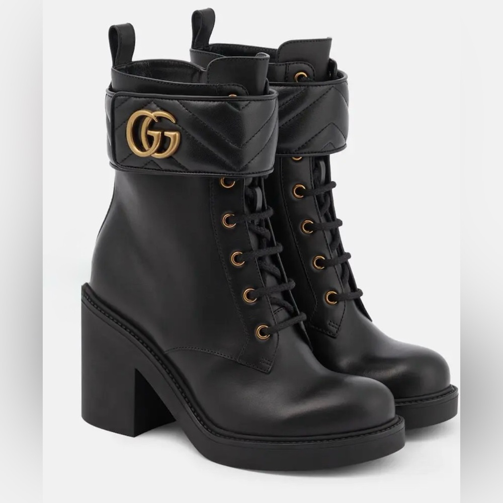 Gucci Gg Leather Ankle Boots Size 40 🔥 - Picture 2 of 4